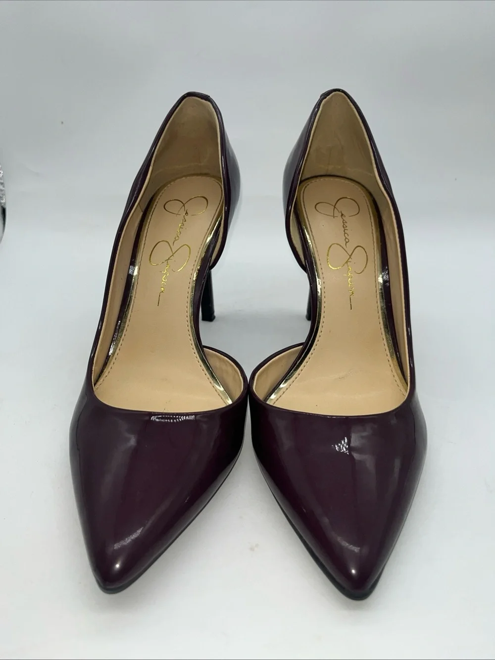 Jessica Simpson Purple Parent Leather D'Orsay Pumps Heels Sz 7.5 M